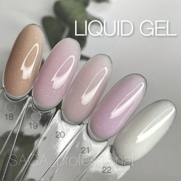 Рідкий гель Saga Professional Liquid Gel 21. рожевий із шимером. 15 мл Рідкий гель Saga Professional Liquid Gel 21. рожевий із шимером. 15 мл фото