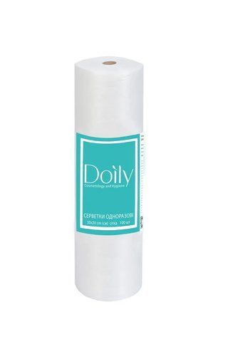 Серветки в рулоні Doily&reg; 30&times;20 см (100 шт/рул) зі спанлейсу 40 г/м&sup2;, текстура: гладка Серветки в рулоні Doily&reg; 30&times;20 см (100 шт/рул) зі спанлейсу 40 г/м&sup2;, текстура: гладка фото