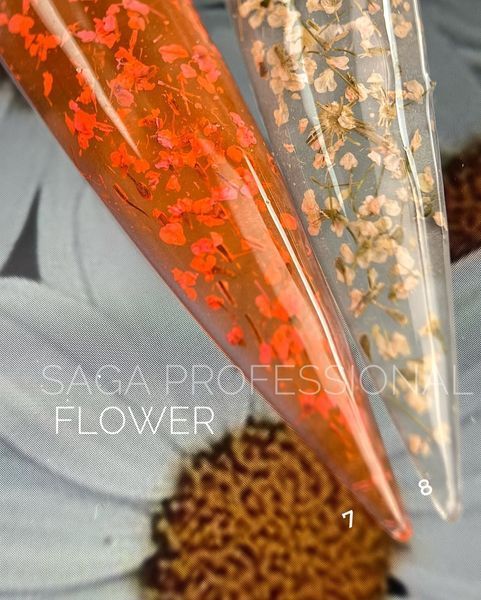 SAGA professional Квітковий гель 7 із сухоцвітом (помаранчевий), 5 мл SAGA professional Квітковий гель 7 із сухоцвітом (помаранчевий), 5 мл фото