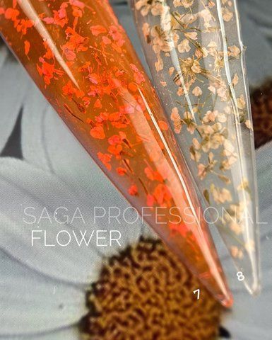 SAGA professional Квітковий гель 8 із сухоцвітом (рожевий), 5 мл SAGA professional Квітковий гель 8 із сухоцвітом (рожевий), 5 мл фото