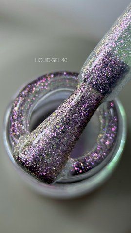 Рідкий гель Saga Professional Liquid Gel 40 рожево-ліловий з блискітками та шимером 15 мл  Рідкий гель Saga Professional Liquid Gel 40 рожево-ліловий з блискітками та шимером 15 мл  фото