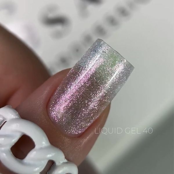Рідкий гель Saga Professional Liquid Gel 40 рожево-ліловий з блискітками та шимером 15 мл  Рідкий гель Saga Professional Liquid Gel 40 рожево-ліловий з блискітками та шимером 15 мл  фото