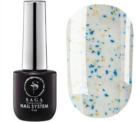 SAGA professional LEAF UA (молочний з жовто-блакитною поталлю), 9 мл SAGA professional LEAF UA (молочний з жовто-блакитною поталлю), 9 мл фото