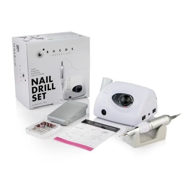 Фрезер для манікюру Bucos Nail Drill ZS-705 WHITE 65 ватів, 35 000 об (+6 фрез у подарунок) Фрезер для манікюру Bucos Nail Drill ZS-705 WHITE 65 ватів, 35 000 об (+6 фрез у подарунок) фото