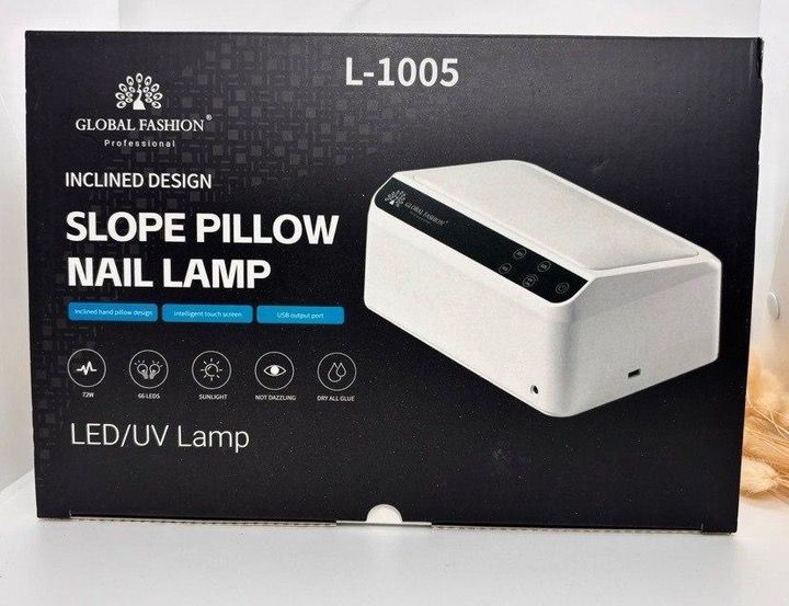 Лампа-підлокітник для нігтів LED/UV, L-1005, 120W Global Fashion, з подушкою-підлокітником, white Лампа для нігтів LED/UV, L-1005, 120W Global Fashion, з подушкою-підлокітником, white фото