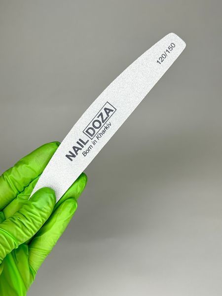 Сет багаторазових пилок NailDoza півмісяць 120/150 grit (15 шт.) фото