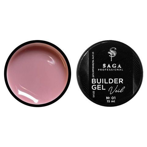 Гель для нігтів Saga Builder gel Veil №01, персиково-рожевий, 15 мл Гель для нігтів Saga Builder gel Veil №01, персиково-рожевий, 15 мл фото