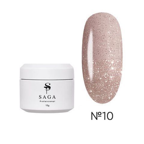 SAGA Professional гель для наращивания (Сага) Builder Night Gel светоотражающий молочно-розовый №10 15 мл SAGA Professional гель для нарощування (Сага) Builder Night Gel світловідбиваючий молочно-рожевий №10 15 мл фото