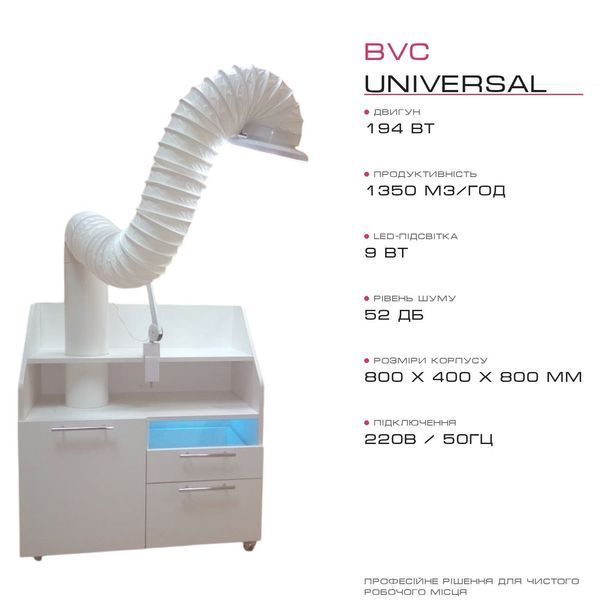 Витяжка для педикюру Fusion Universal 194 W (з тумбою) Витяжка для педикюру Fusion Universal 194 W (з тумбою) фото
