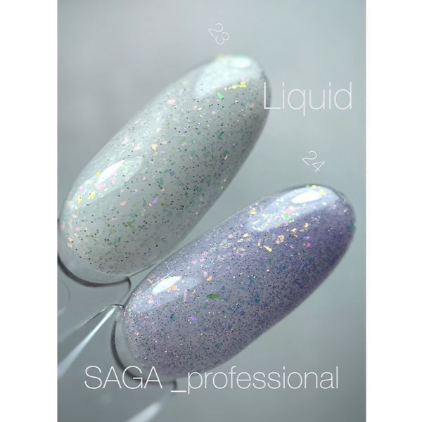 Рідкий гель Saga Professional Liquid Gel 23. напівпрозорий молочний з кольоровою слюдою. 15 мл  Рідкий гель Saga Professional Liquid Gel 23. напівпрозорий молочний з кольоровою слюдою. 15 мл  фото