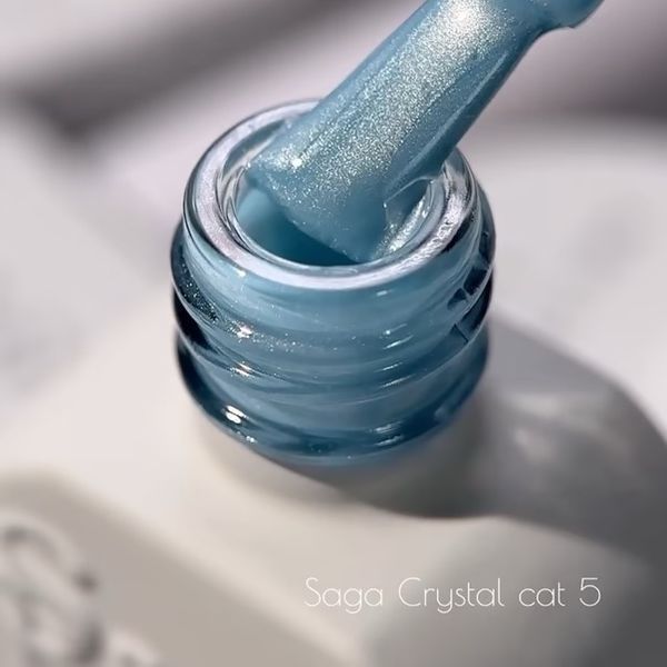 SAGA гель лак кошачий глаз Crystal Cat №5 морской волны светоотражающий 10 мл SAGA гель лак котяче око Crystal Cat №5 морської хвилі світловідбиваючий 10 мл фото