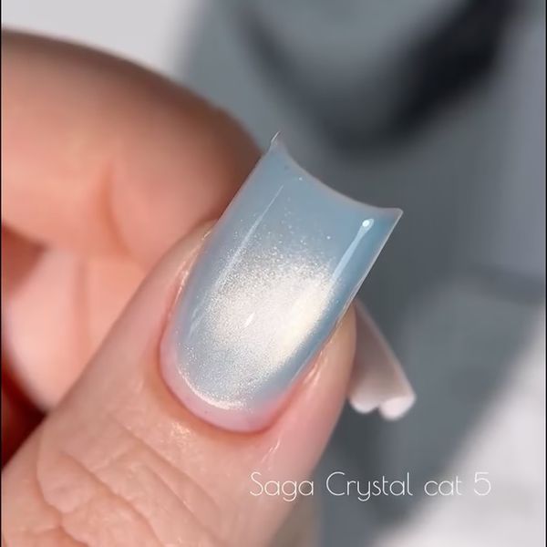 SAGA гель лак кошачий глаз Crystal Cat №5 морской волны светоотражающий 10 мл SAGA гель лак котяче око Crystal Cat №5 морської хвилі світловідбиваючий 10 мл фото