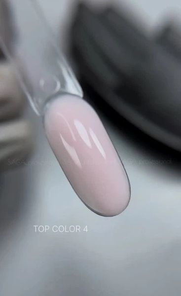 Топ для гель-лаку без липкого шару Saga Professional Top Color 04 ніжний ліловий 10 мл фото