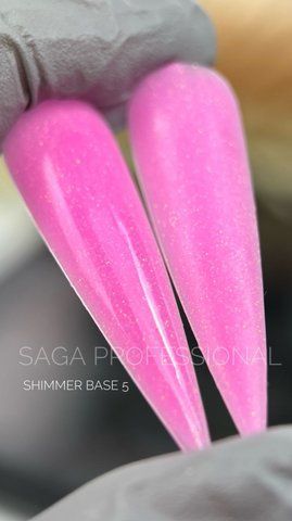 SAGA professional Shimmer Base New 5 (рожевий із шиммером), 15 мл SAGA professional Shimmer Base New 5 (рожевий із шиммером), 15 мл фото