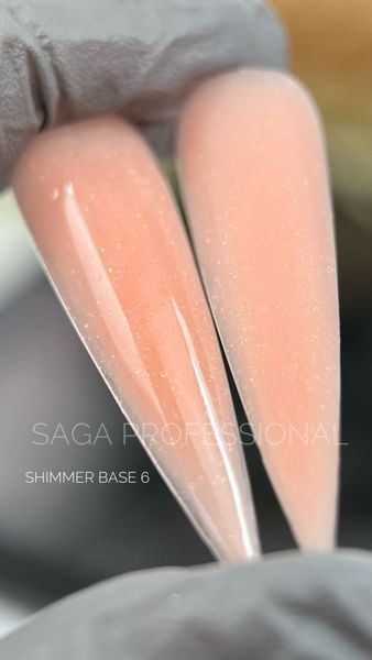 SAGA professional Shimmer Base New 6 (персиковий із шиммером), 15 мл фото