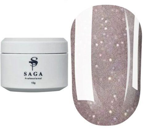 SAGA professional Shimmer Base New 8 (нюдово-сірий із шиммером), 15 мл SAGA professional Shimmer Base New 8 (нюдово-сірий із шиммером), 15 мл фото