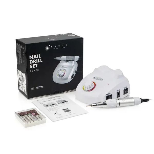 Фрезер для манікюру BUCOS Nail Drill ZS-603 PRO White 45 Ватів 35000 об/хв фото