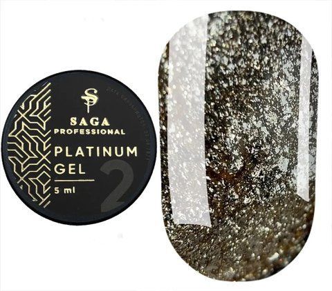 SAGA professional Platinum Gel № 02 (золотистий, металік), 5 мл SAGA professional Platinum Gel № 02 (золотистий, металік), 5 мл фото