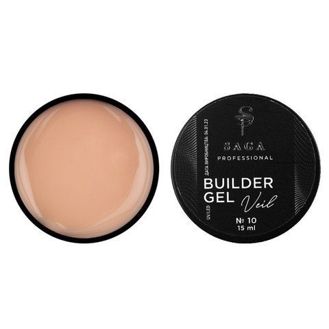 Гель для нарощування Saga Professional Builder Gel Veil 10. персиковий нюд. 15 мл Гель для нарощування Saga Professional Builder Gel Veil 10. персиковий нюд. 15 мл фото