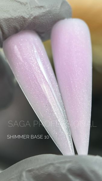 SAGA professional Shimmer Base New 10 (ніжно-рожевий із шиммером), 15 мл SAGA professional Shimmer Base New 10 (ніжно-рожевий із шиммером), 15 мл фото