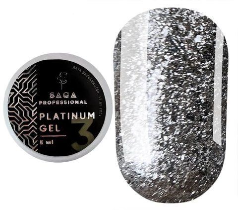 SAGA professional Platinum Gel № 03 (сріблястий, металік), 5 мл SAGA professional Platinum Gel № 03 (сріблястий, металік), 5 мл фото