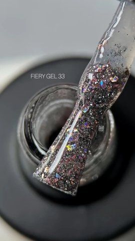 Saga Professional Гель-лак Fiery gel №33 (срібний з поталлю), 10 ml фото