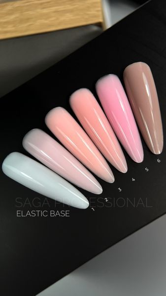 SAGA professional Base Elastic з пензликом 4 (персиково-рожевий), 15 мл фото