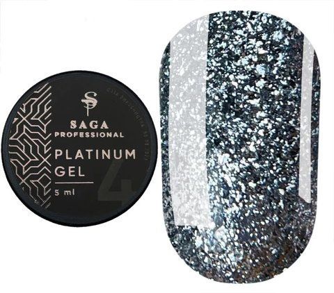 SAGA professional Platinum Gel № 04 (холодний сріблястий, металік), 5 мл SAGA professional Platinum Gel № 04 (холодний сріблястий, металік), 5 мл фото