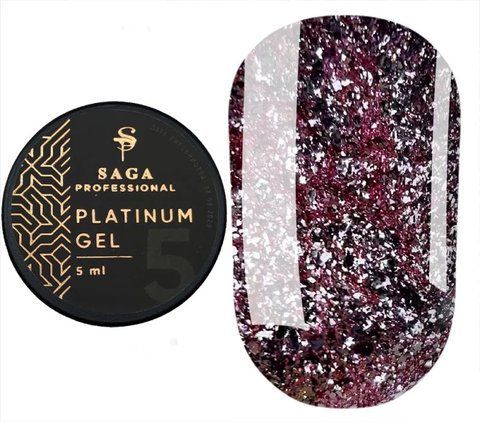 SAGA professional Platinum Gel № 05 (рожевий, металік), 5 мл SAGA professional Platinum Gel № 05 (рожевий, металік), 5 мл фото
