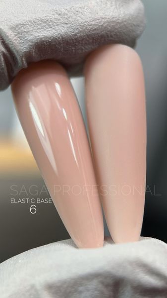 SAGA professional Base Elastic з пензликом 6 (чистий нюд), 15мл SAGA professional Base Elastic з пензликом 6 (чистий нюд), 15мл фото