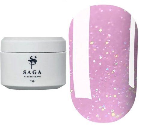 SAGA professional Shimmer Base New 13 (рожевий із шиммером), 15 мл SAGA professional Shimmer Base New 13 (рожевий із шиммером), 15 мл фото