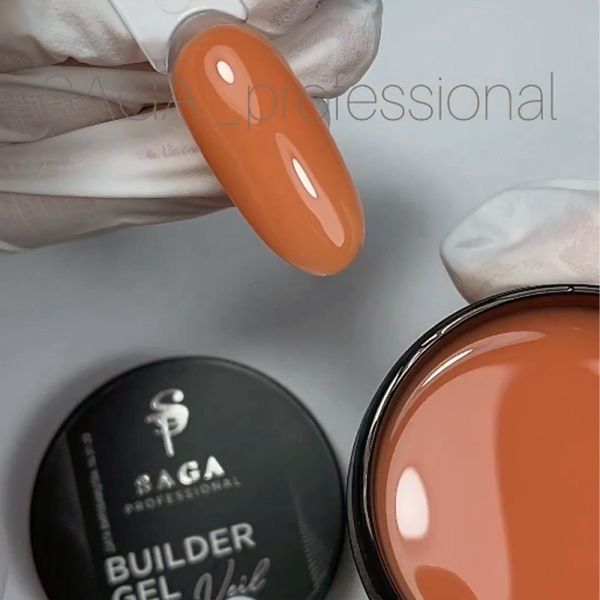 Гель для нарощування Saga Professional Builder Gel Veil 15. теракотовий фото