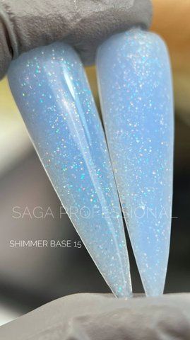 SAGA professional Shimmer Base New 15 (блакитний із шиммером), 15 мл SAGA professional Shimmer Base New 15 (блакитний із шиммером), 15 мл фото