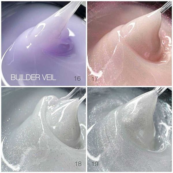 Гель для нарощування Saga Professional Builder Gel Veil 16 молочний з бузковим підтоном фото