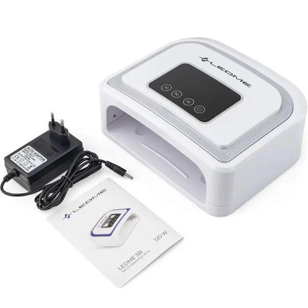 Лампа для манікюру LEDME 5B 120W SILVER з акумулятором фото