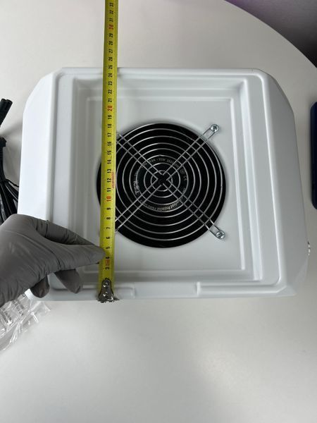 Настільна манікюрна витяжка Teri Diamond біла (решітка металік) 111W фото