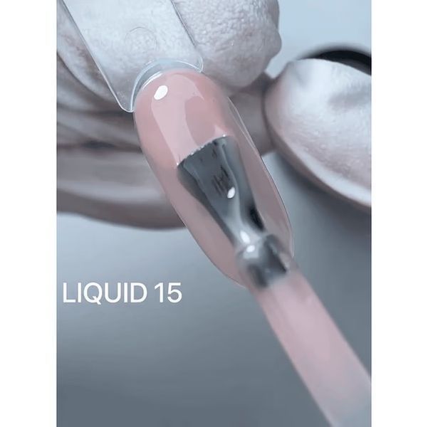 SAGA Professional LIQUID GEL №15 Гель для нарощування бежевий 15 мл Рідкий гель Saga Professional Liquid Gel 15. тілесний бежево-рожевий фото