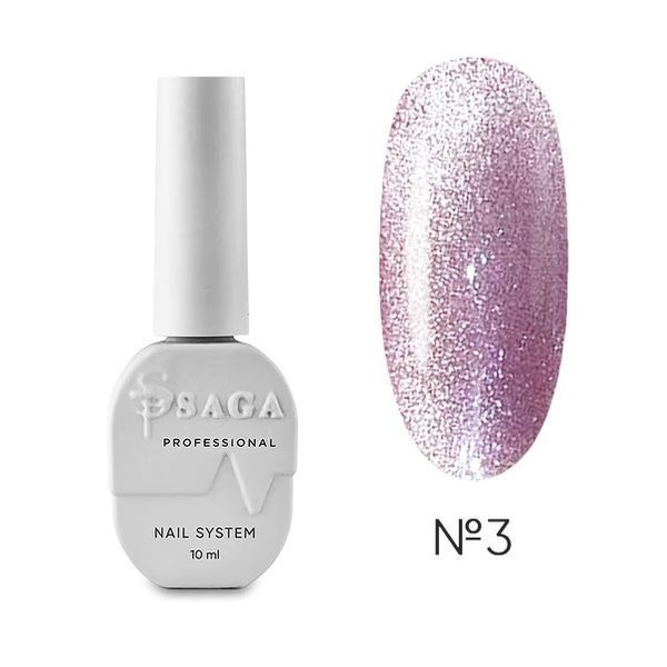 Saga Cat Shine №3 Гель лак Хрустальная кошка светло-розовый 10 мл Saga Cat Shine №3 Гель лак Кришталева кішка світло-рожевий 10 мл фото