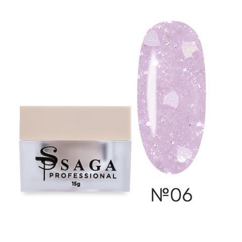 Гель для нарощування SAGA Professional Builder Gel Heart бузковий №06 15 мл Гель для нарощування SAGA Professional Builder Gel Heart бузковий №06 15 мл фото