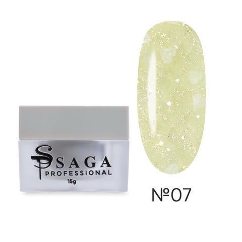 Гель для нарощування SAGA Professional Builder Gel Heart жовтий №07 15 мл Гель для нарощування SAGA Professional Builder Gel Heart жовтий №07 15 мл фото