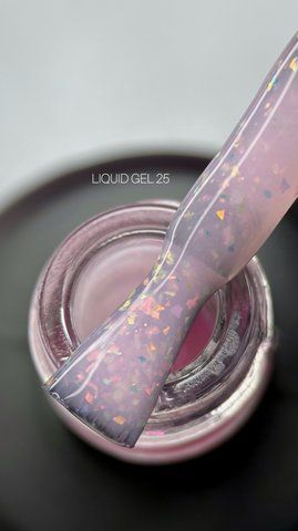 Рідкий гель SAGA Liquid Gel №25 напівпрозорий ніжно-рожевий з блискітками, 15 мл Рідкий гель SAGA Liquid Gel №25 напівпрозорий ніжно-рожевий з блискітками, 15 мл фото