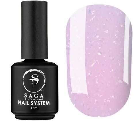 SAGA Professional LIQUID GEL №25 Гель для наращивания розовый 15 мл до 120 дней Рідкий гель SAGA Liquid Gel №25 напівпрозорий ніжно-рожевий з блискітками, 15 мл фото