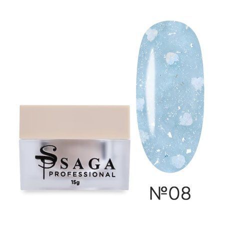 Гель для нарощування SAGA Professional Builder Gel Heart блакитний №08 15 мл Гель для нарощування SAGA Professional Builder Gel Heart блакитний №08 15 мл фото