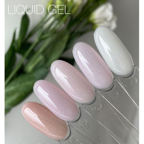 Рідкий гель Saga Professional Liquid Gel 20. молочно-рожевий із шимером. 15 мл  Рідкий гель Saga Professional Liquid Gel 20. молочно-рожевий із шимером. 15 мл  фото