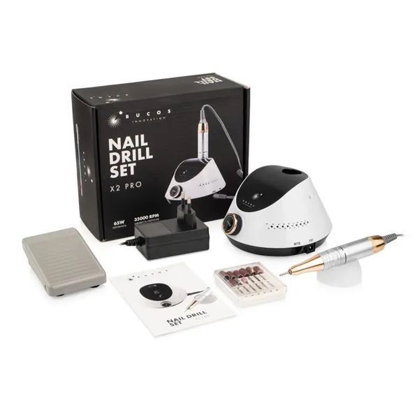 Фрезер для манікюру Bucos Nail Drill X2 PRO WHITE PEARL 65 ватів, 35 000 об./хв. фото