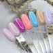 Гель для нарощування Saga Professional Magic Builder Gel 12. бузковий з пластівцями поталі. 15 мл  фото 2