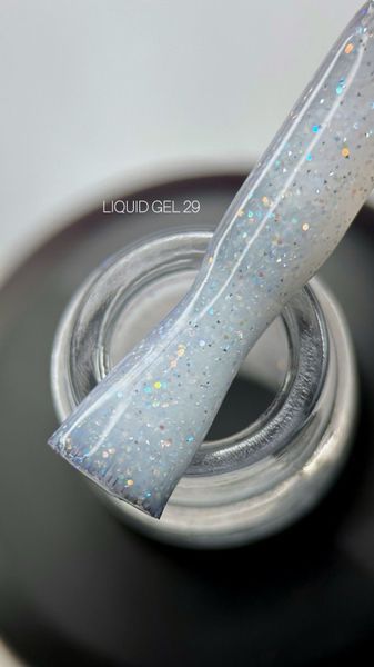 SAGA professional LIQUID GEL 29 (білий з блискітками, світловідбиваючий), 15 мл Рідкий гель для нарощування Saga Liquid Gel №29 15 мл  фото