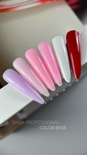 SAGA professional COLOR BASE з пензликом 10 (рожевий, мікроблиск), 10 мл фото